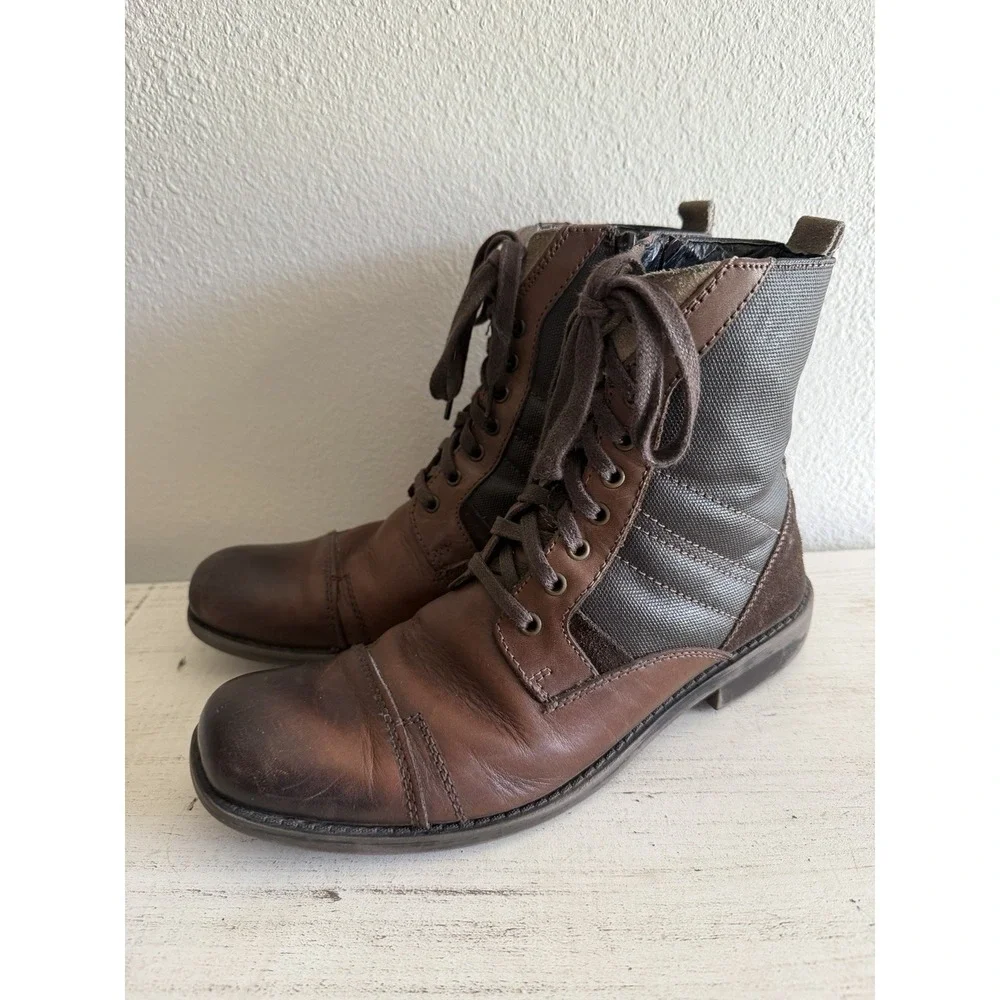 Alfani Grouch Men's Lace Up & Zip Boots Size Two-Tone 9‎